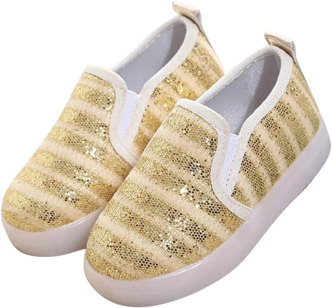 Toddler Girls Boys Canvas Shoes Slip On Summer Sneakers Light Up Shoes Casual Lazy Loafers for KidsToddler