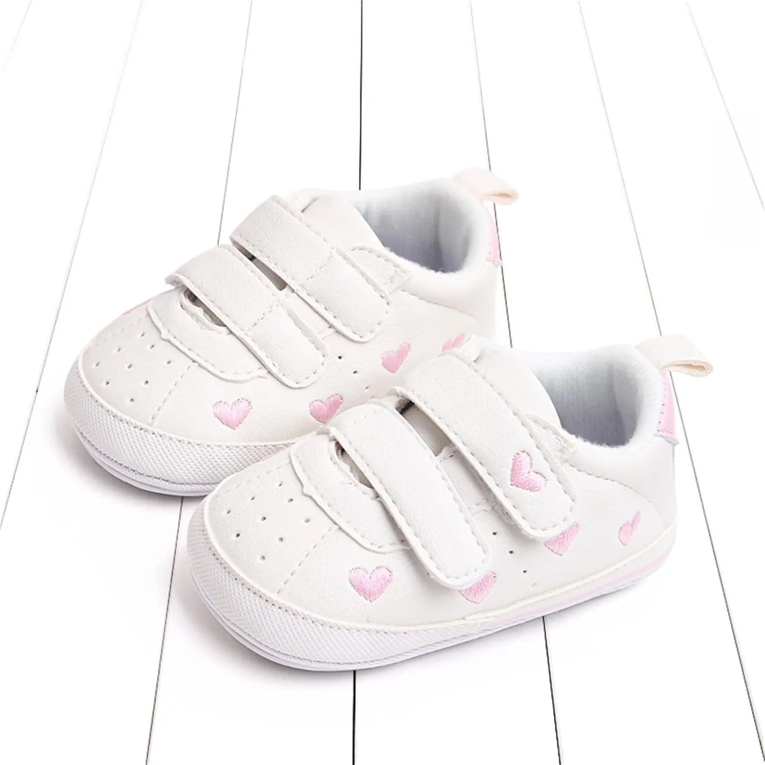 Toddler Shoes Infant Shoes Boys and Girls Sports Shoes Flat Bottom Light Double Strap Hook Loop Comfortable Born Shoes