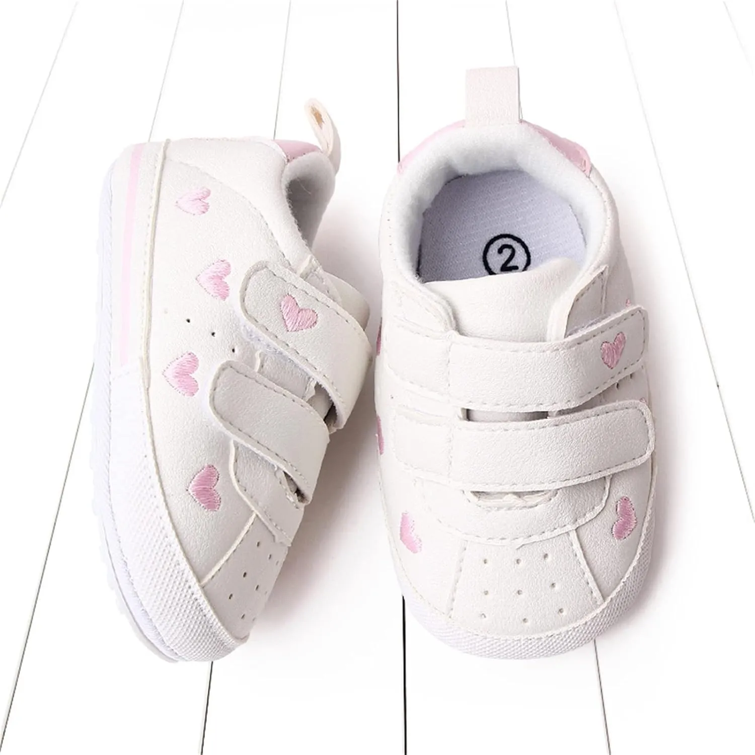 Toddler Shoes Infant Shoes Boys and Girls Sports Shoes Flat Bottom Light Double Strap Hook Loop Comfortable Born Shoes