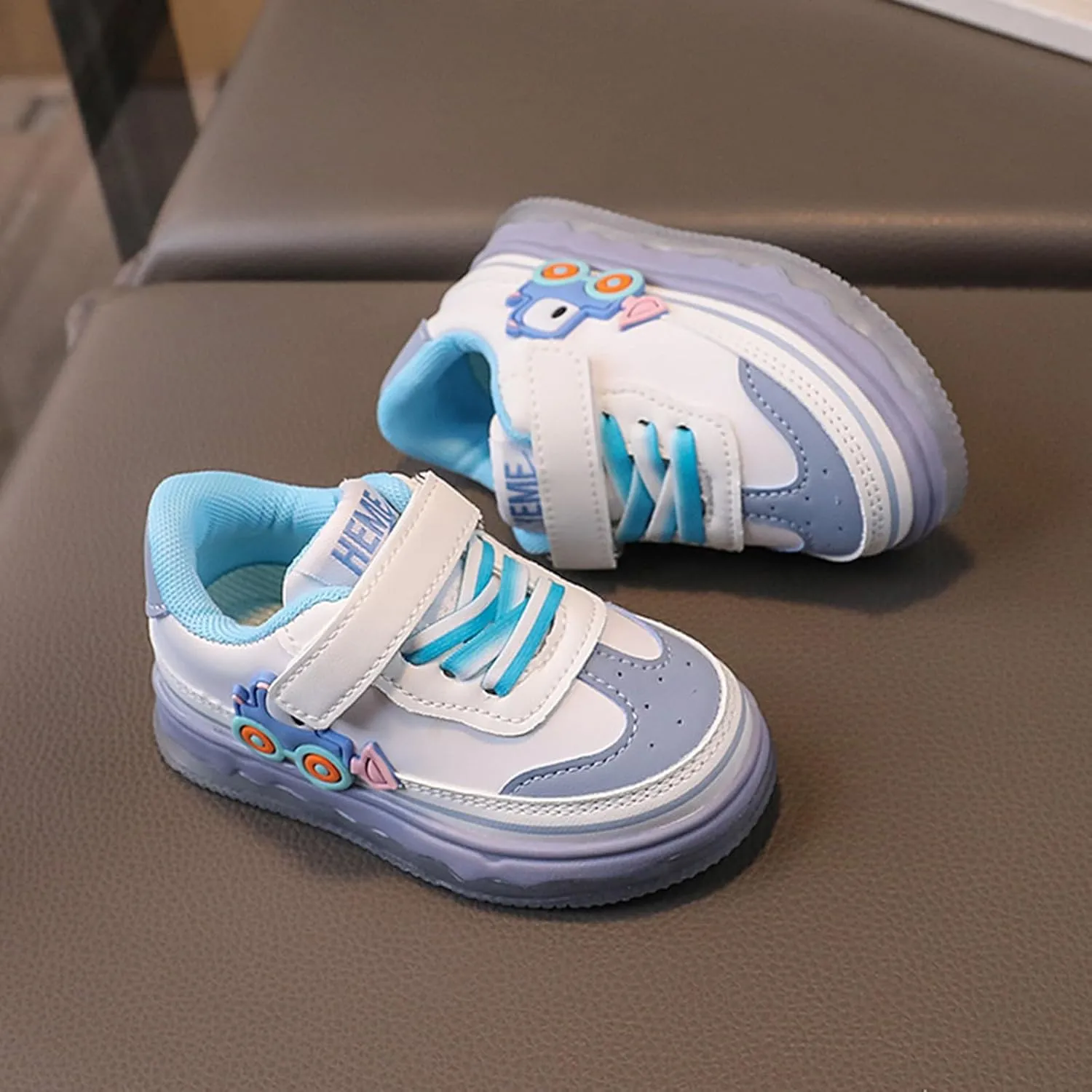 Valentines Shoes for Toddlers Kids Light Up Canvas Shoes Girls Boys Outdoor Adjustable Strap Sneaker with Patterns