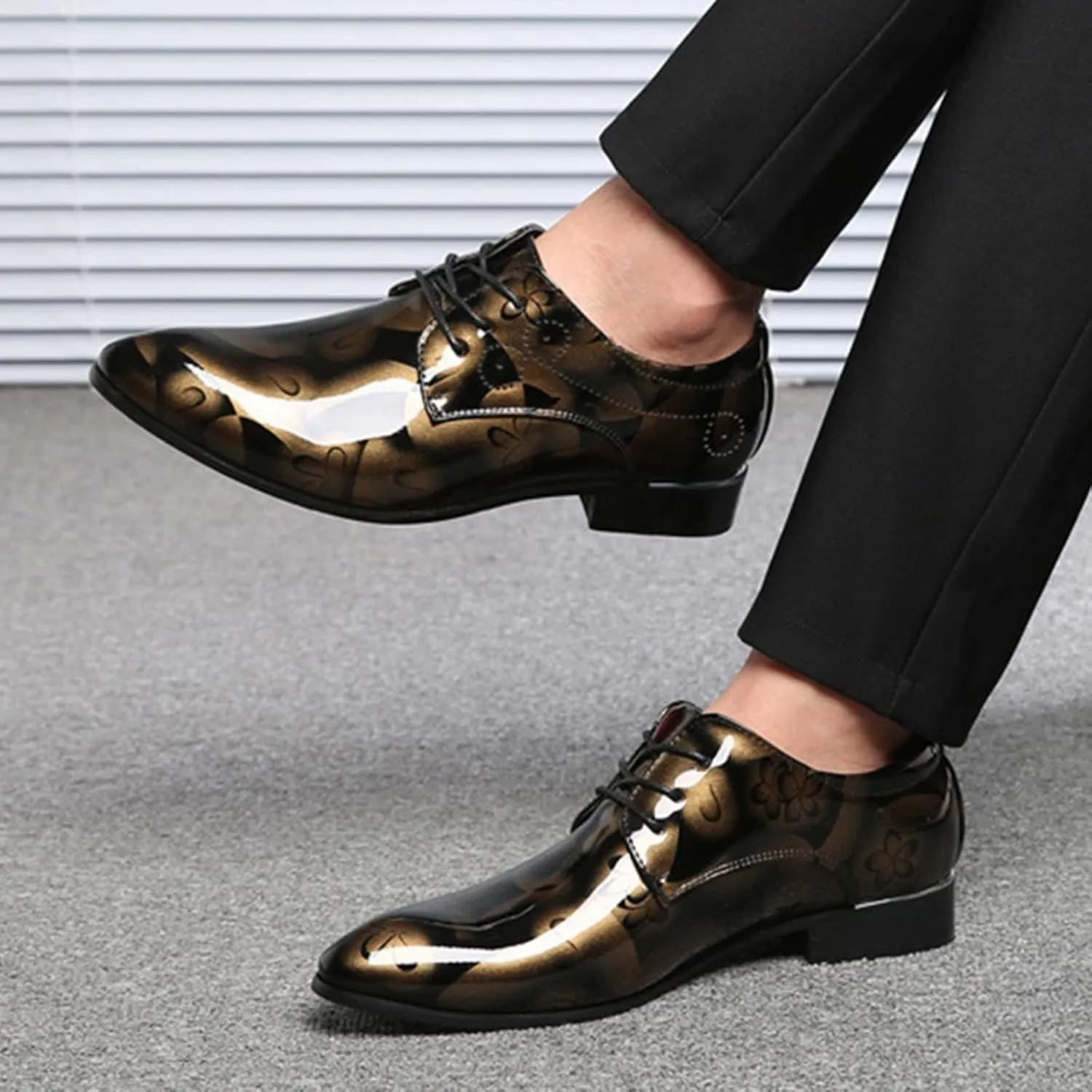 Vintage Shoes Men Leather Classical Style Shoes for Men Slip On PU Leather Low Rubber Sole Block Heel Work Double Monk Strap Leather Men's Shoes
