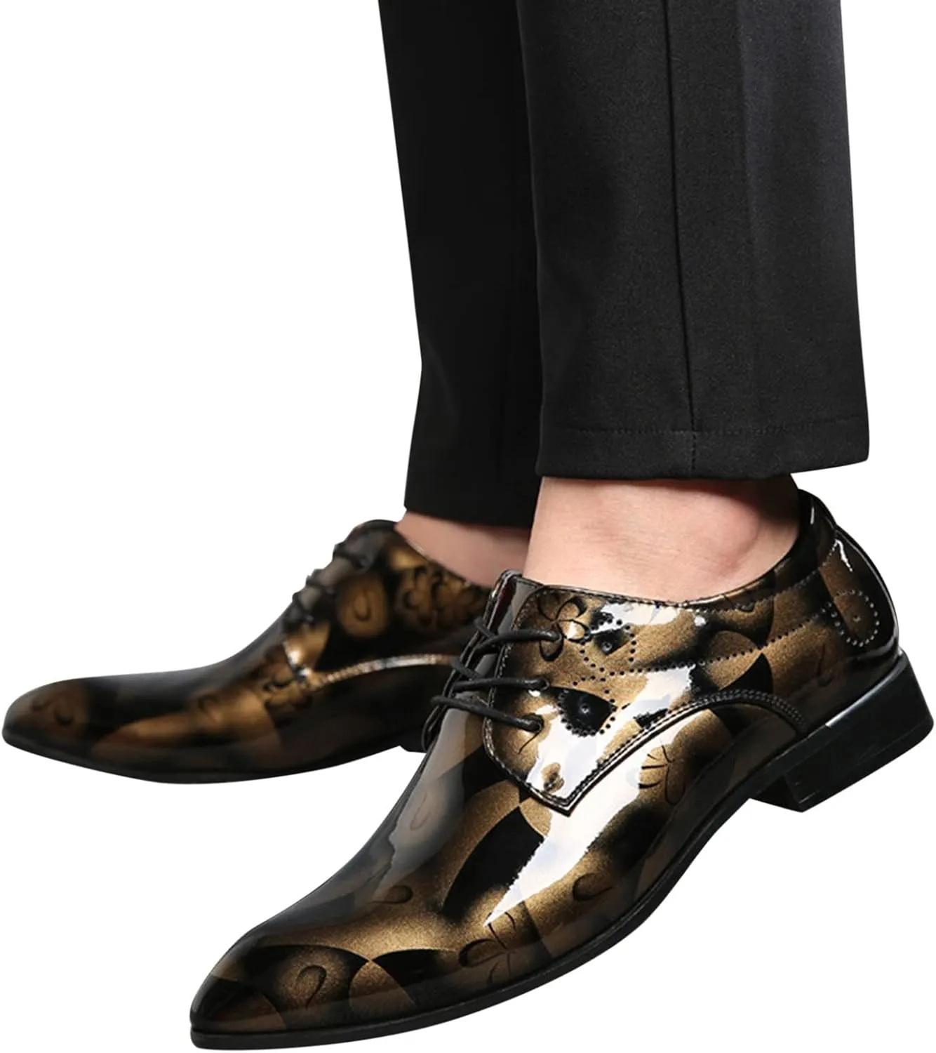 Vintage Shoes Men Leather Classical Style Shoes for Men Slip On PU Leather Low Rubber Sole Block Heel Work Double Monk Strap Leather Men's Shoes