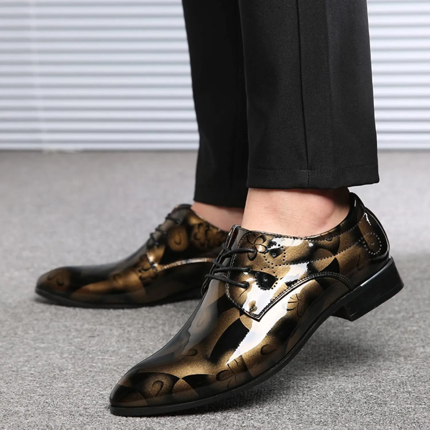 Vintage Shoes Men Leather Classical Style Shoes for Men Slip On PU Leather Low Rubber Sole Block Heel Work Double Monk Strap Leather Men's Shoes