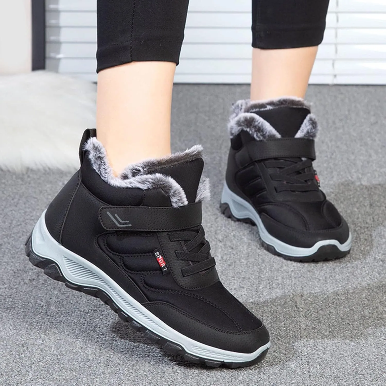 Winter Boots Women Fashion Non Slip Snow Shoes for Ladies Snow Boots for Womens Winter Shoes Warm Womens Winter Boot Slip On Slip On Shoes Women Mens Booties Winter