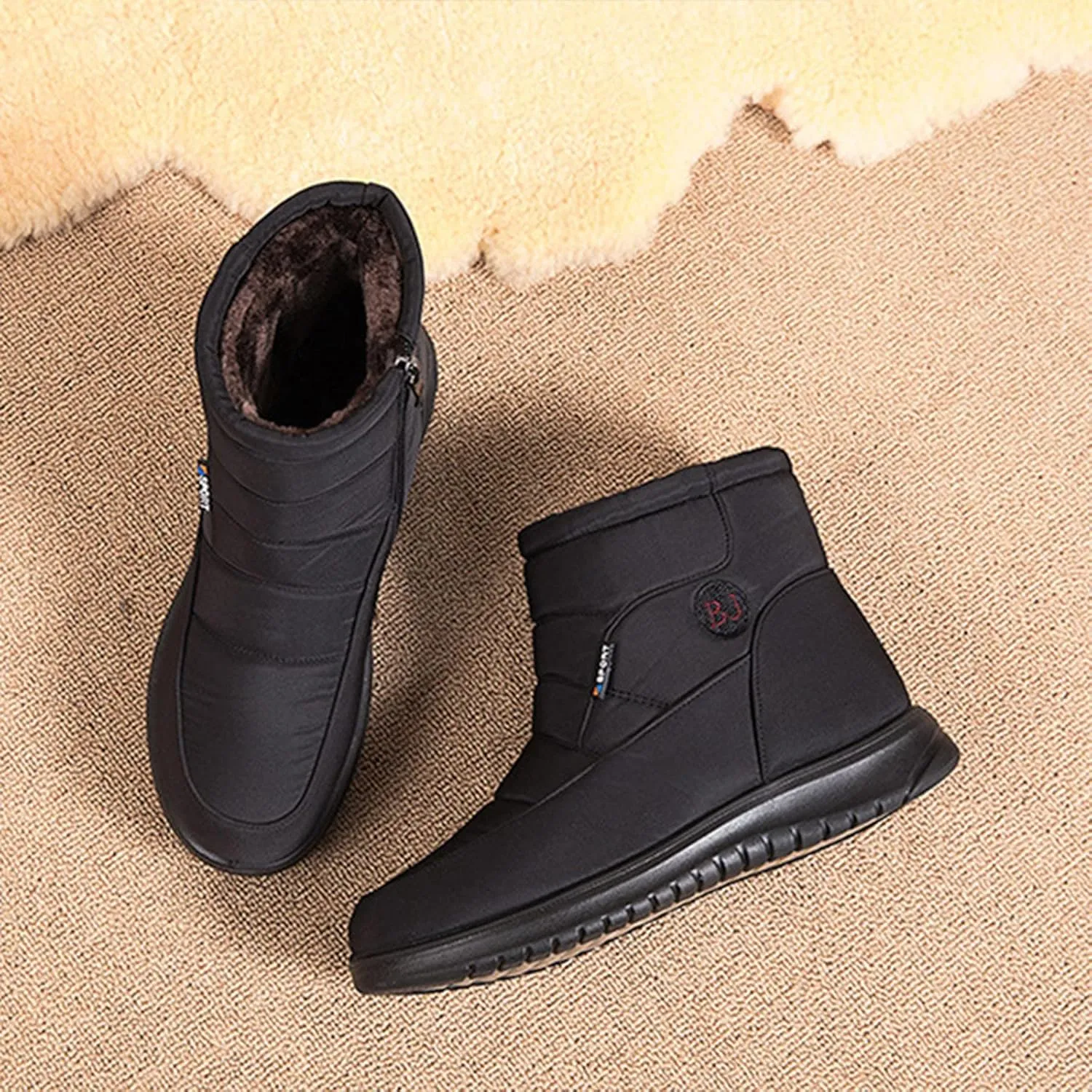 Winter Boots Women Wide Calf Waterproof Winter Shoes Ladies Womens Snow Boots Winter Warm Booties Womens Warm Shoes for Winter Womens Fall Shoes Snow Booties Men
