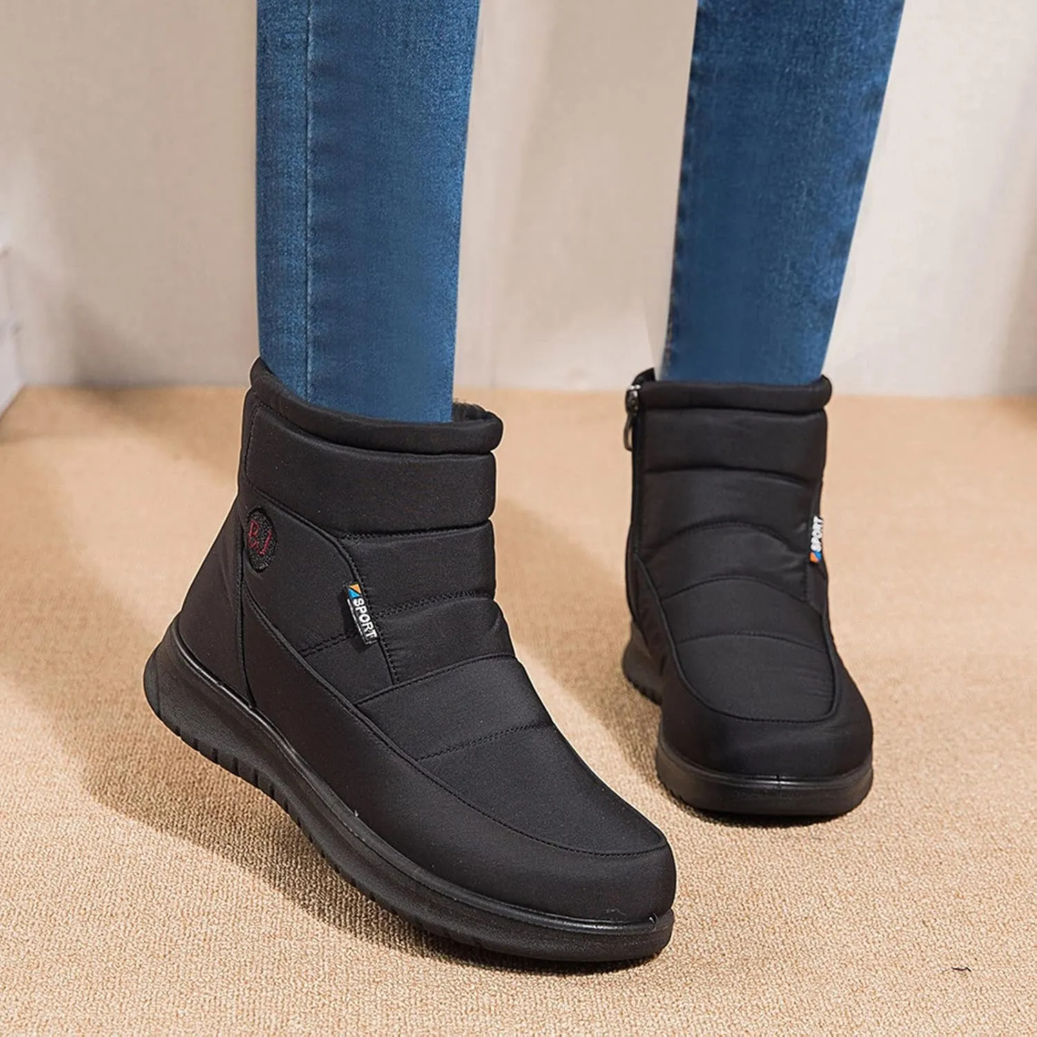 Winter Boots Women Wide Calf Waterproof Winter Shoes Ladies Womens Snow Boots Winter Warm Booties Womens Warm Shoes for Winter Womens Fall Shoes Snow Booties Men
