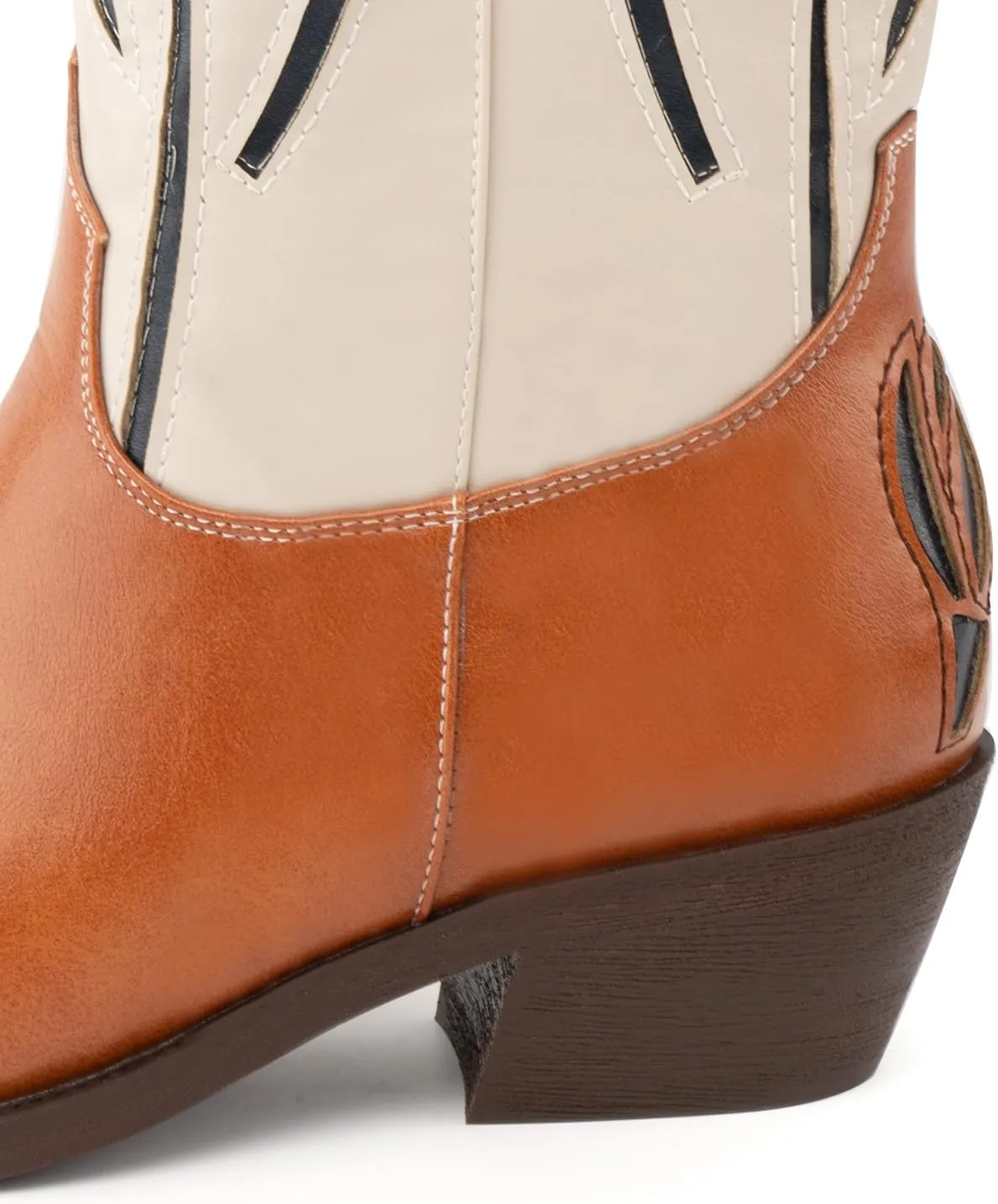 WIRALOMI Cowboy Boots for Women, Floral Mid Calf Women Western Boots Low Chunky Heels, Women's Embroidered Cowgirl Boots with Pointed Toe
