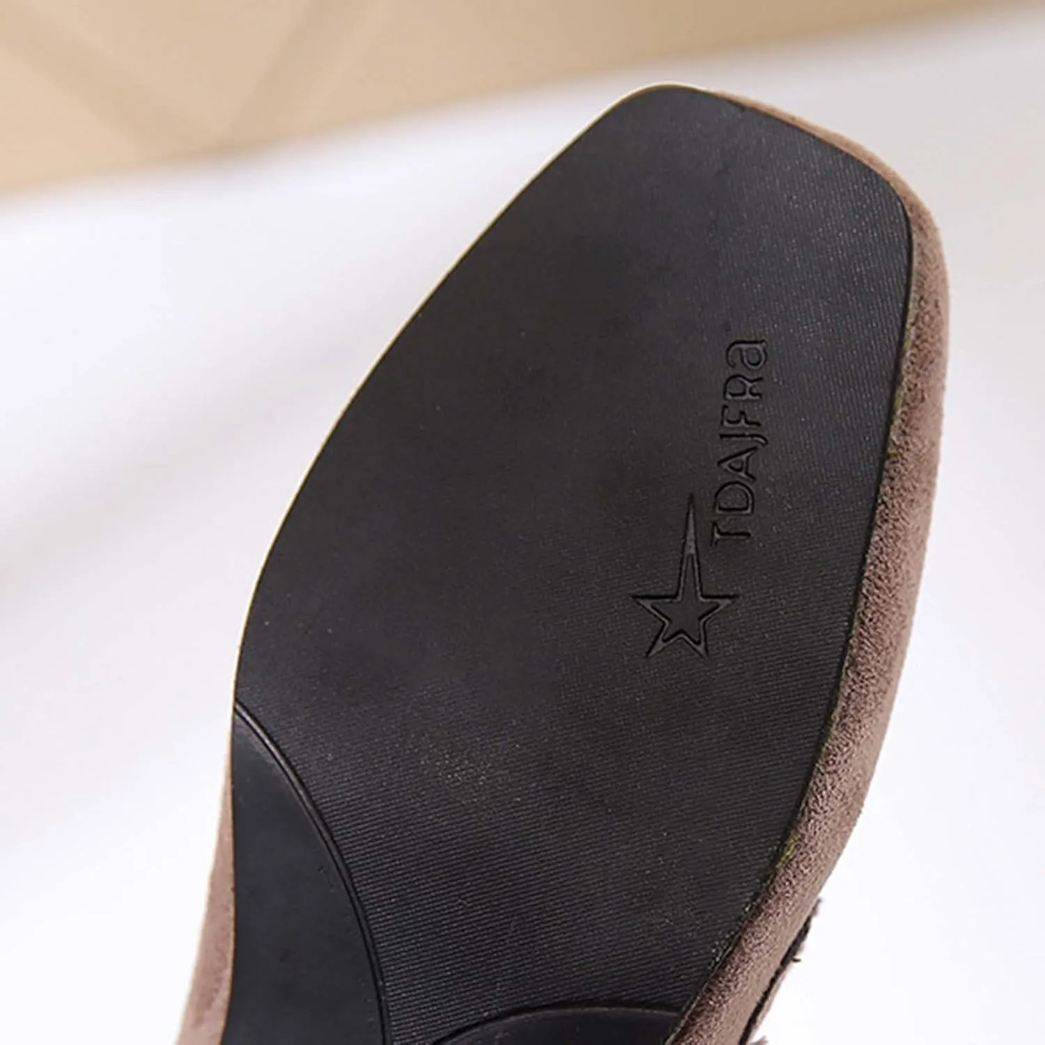 Women Slip on Flat Loafers Comfort Shallow Flats Rhinestone Chain Suede Low Heel Single Shoes Work Office Shoe