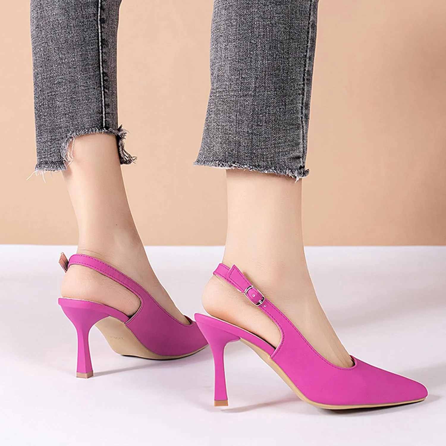 Women's 2025 Elegant Trendy Sandals Hook and Eye Solid High Heel Closed Toe Cusp Summer Shoe Spring Sexy Sandal