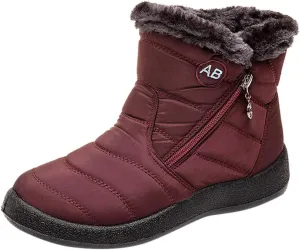 Womens Boots Winter Waterproof Low Snow Boots for Ladies Snow Boots for Women Winter Warm Fur Lined Women's Slip On Winter Boot Chelsea Boots Women Mens Winter Booties