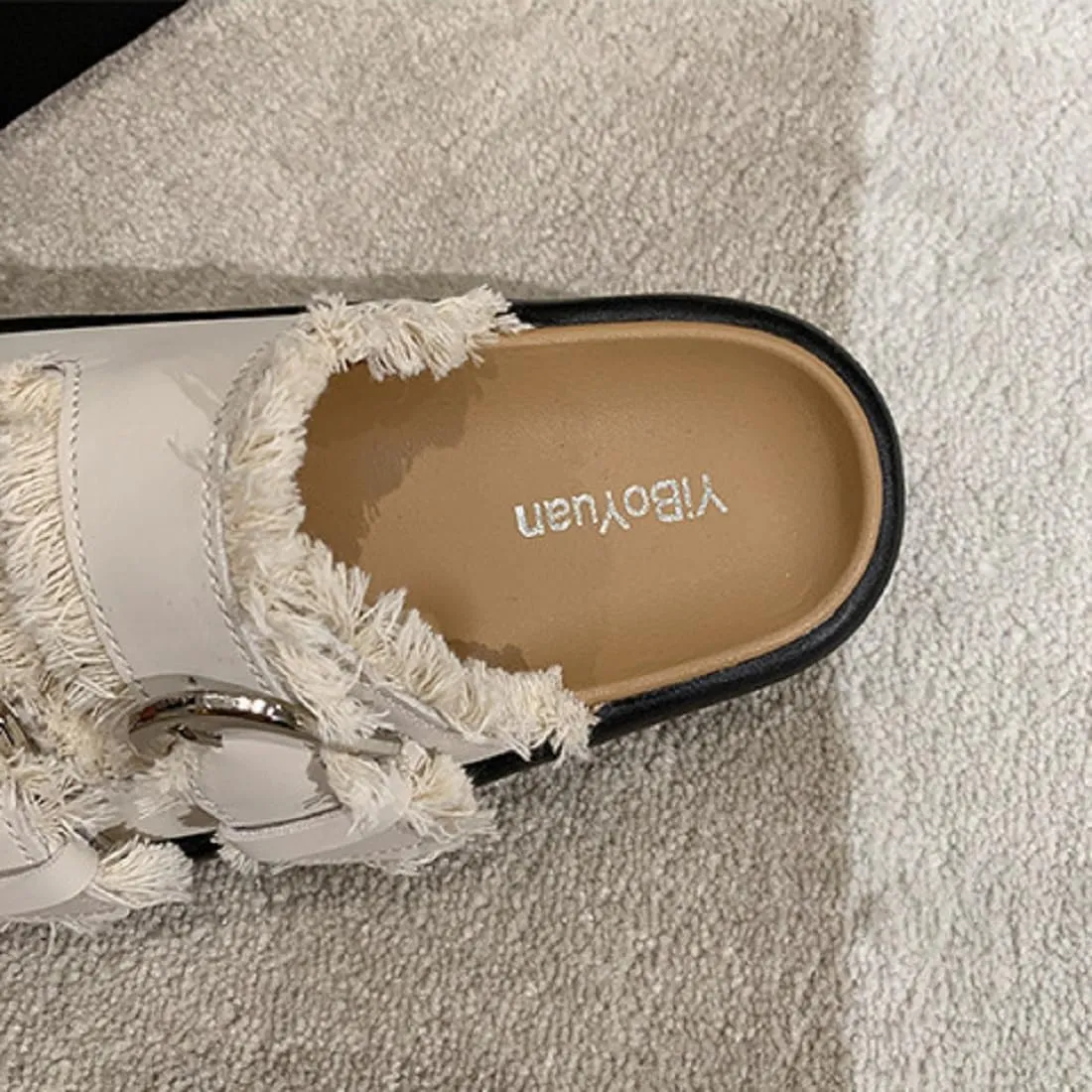 Women's Comfort Flat Sandals Double Buckle Adjustable Straps Flat Slides Footbed Suede
