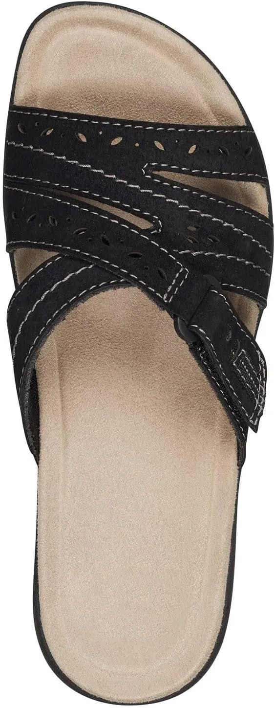 Womens Fashion Orthotic Slides Ladies Lightweight Slip Resistant Everyday Sandal Plantar Fasciitis Arch Support Comfortable Flats