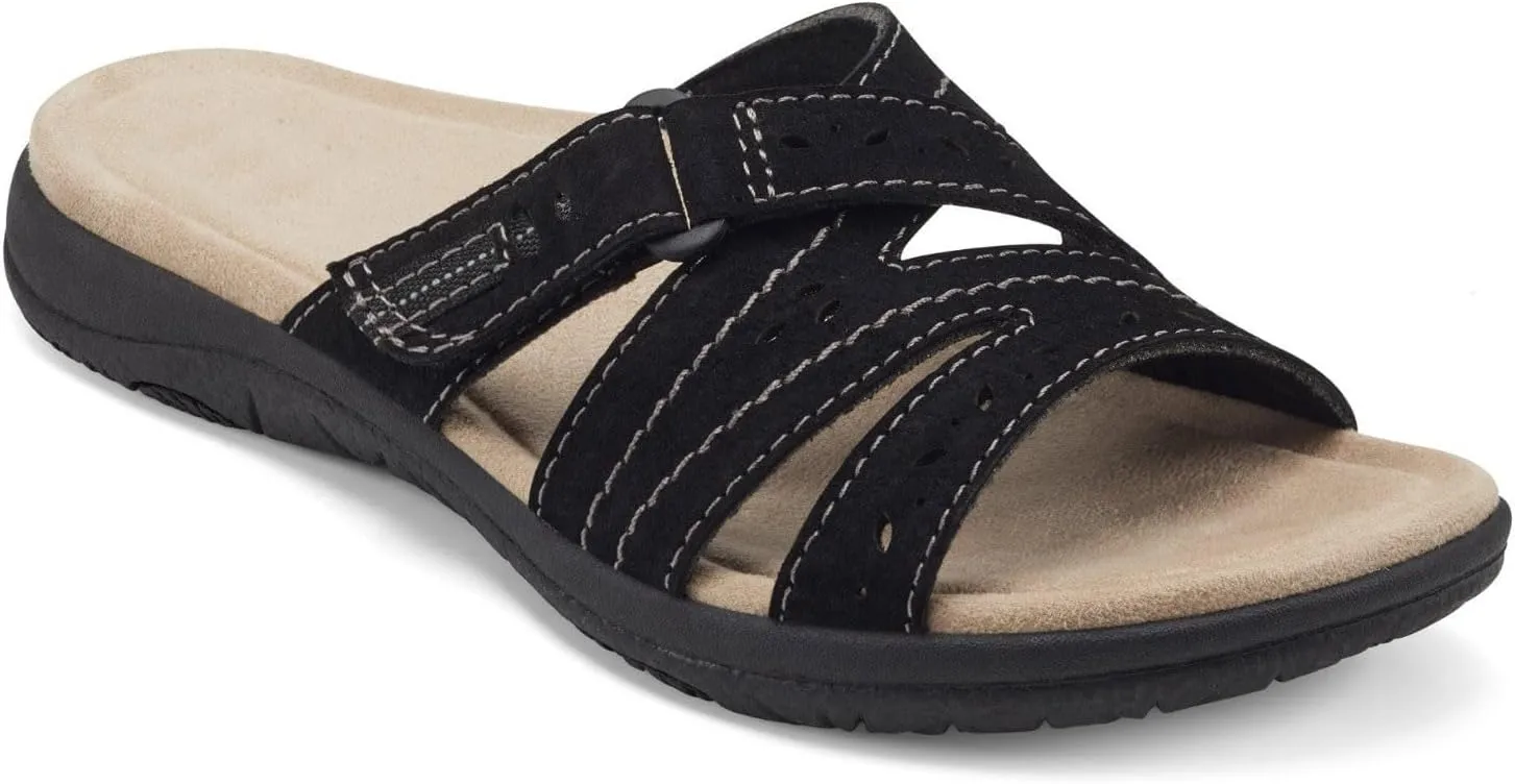 Womens Fashion Orthotic Slides Ladies Lightweight Slip Resistant Everyday Sandal Plantar Fasciitis Arch Support Comfortable Flats
