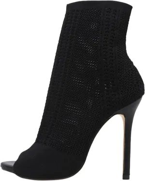 Women's Mesh Sandals Open Toe High Top Sandals Black Lace up Summer Boots Party Sexy Heels Shoes Stiletto