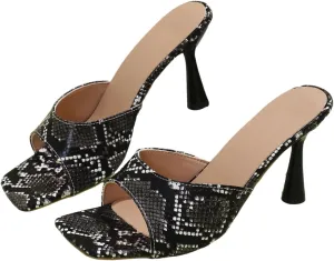 Women's Peep Toe Stilettos High Heel Animal Print Dressy Sexy Stiletto High Heels Dress Sandals Evening Party Prom Shoes