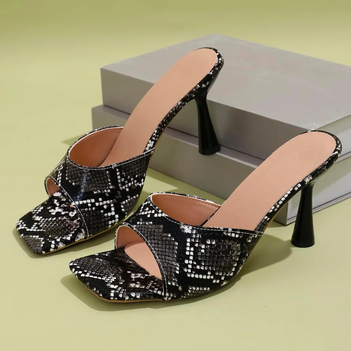 Women's Peep Toe Stilettos High Heel Animal Print Dressy Sexy Stiletto High Heels Dress Sandals Evening Party Prom Shoes