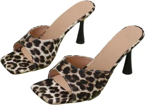 Women's Peep Toe Stilettos High Heel Animal Print Dressy Sexy Stiletto High Heels Dress Sandals Evening Party Prom Shoes