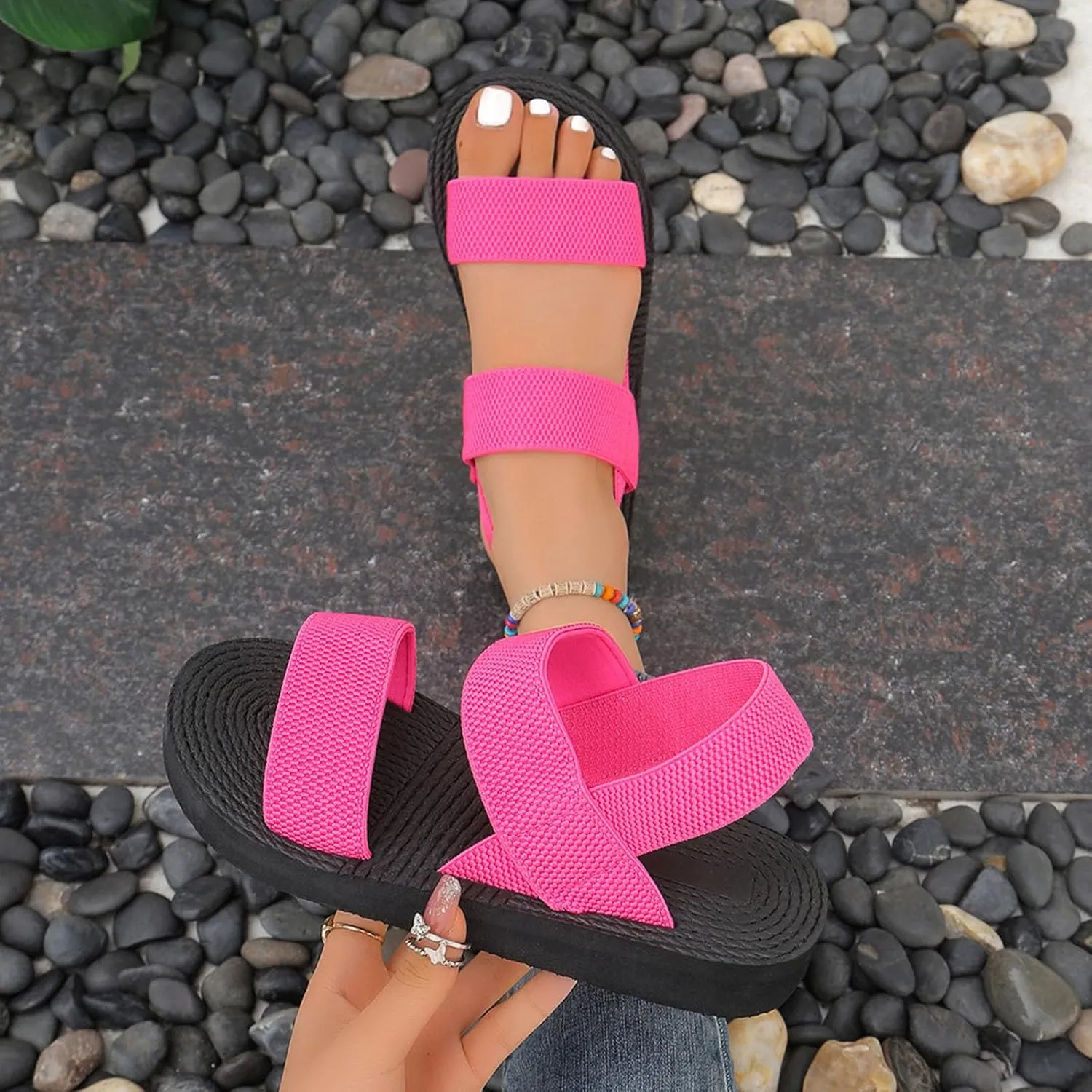 Women'S Platform & Wedge Sandals Beach Summer Shoes For Women 2025 With Arch Support Wide Flip Flops Platform Slides
