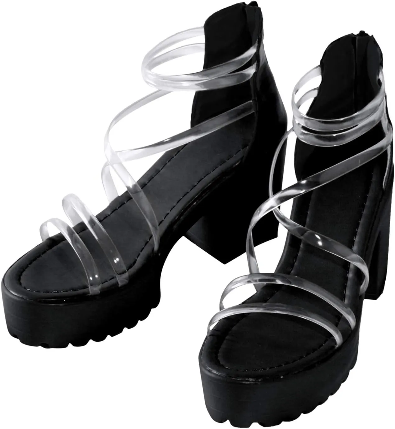 Women's Platform Heels Clear Chunky Block Heeled Sandals 2025 Fashion Casual Non Slip Open Toe Sandal Summer Spring Ankle Strap Evening Party Strappy Beach Vacation Travel Shoes