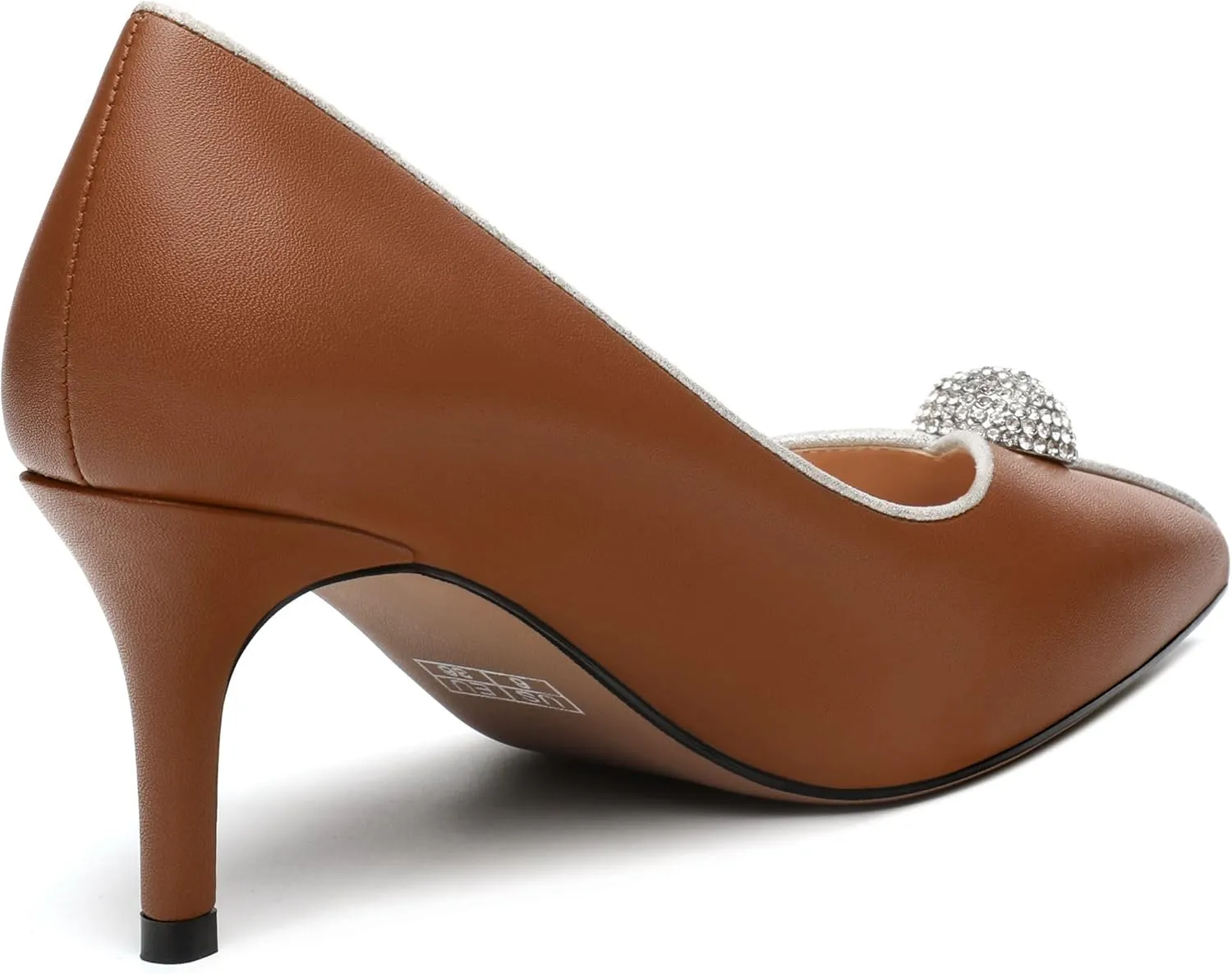 Women's Pointed Toe Heels for Women Stiletto Kitten Heel Slip-on Patent Pumps Elegant Dress Party Wedding Rhinestones Shoes 2.5 inch