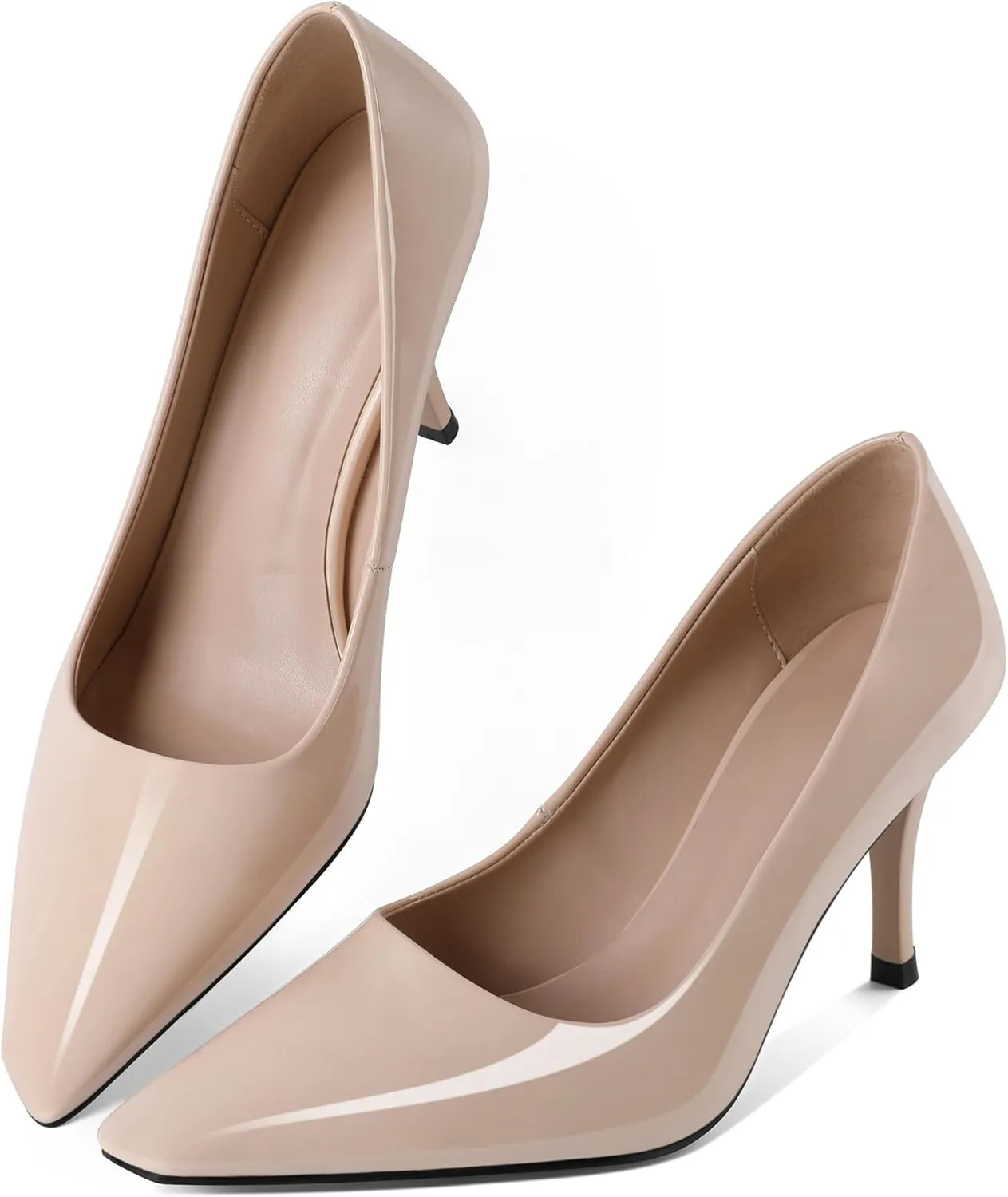 Women's Pumps Closed Toe High Heels Dress Square Toe Pumps Elegant Sexy 3.5 Inch Dressy Shoes