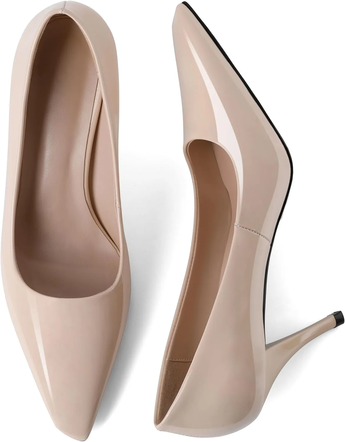 Women's Pumps Closed Toe High Heels Dress Square Toe Pumps Elegant Sexy 3.5 Inch Dressy Shoes