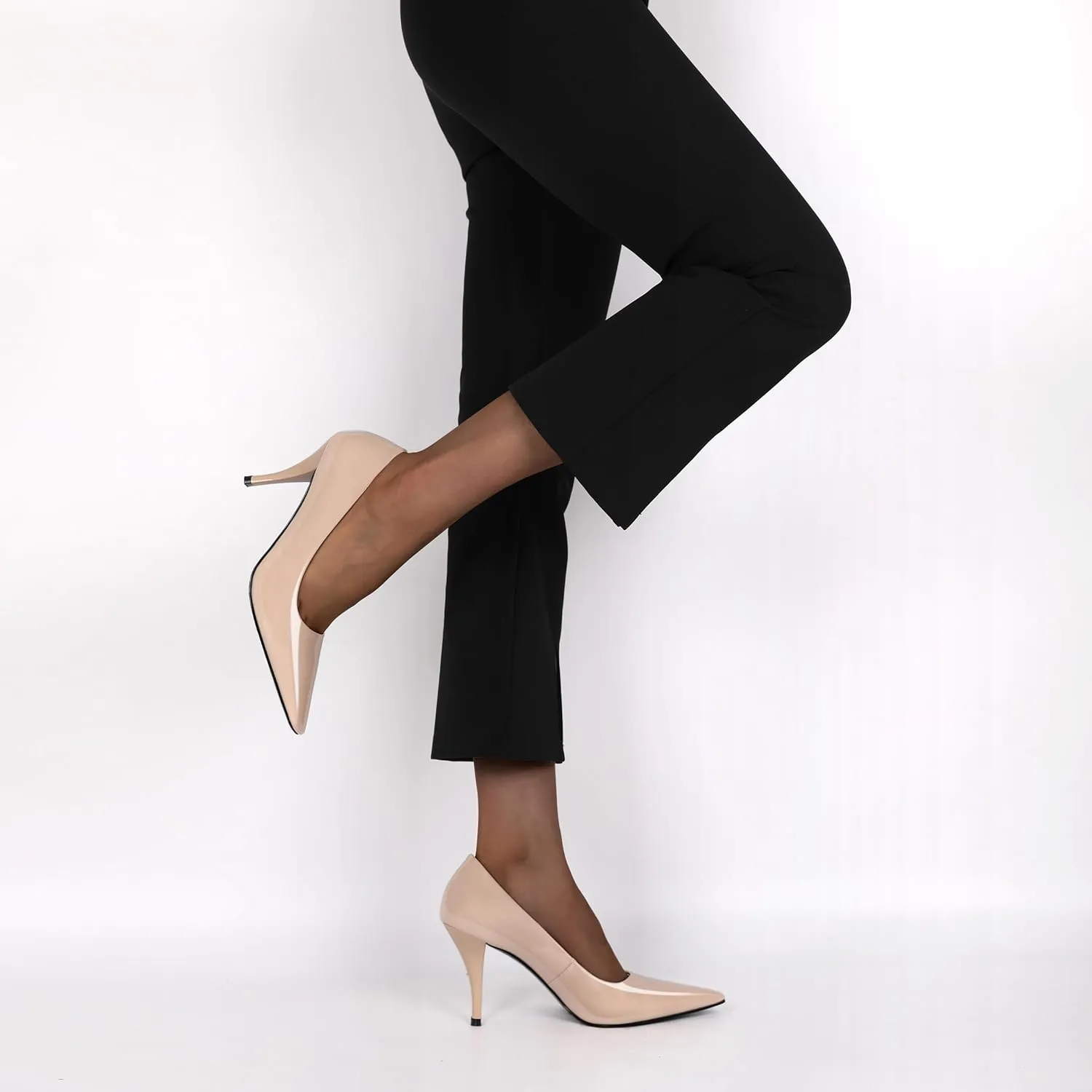 Women's Pumps Closed Toe High Heels Dress Square Toe Pumps Elegant Sexy 3.5 Inch Dressy Shoes