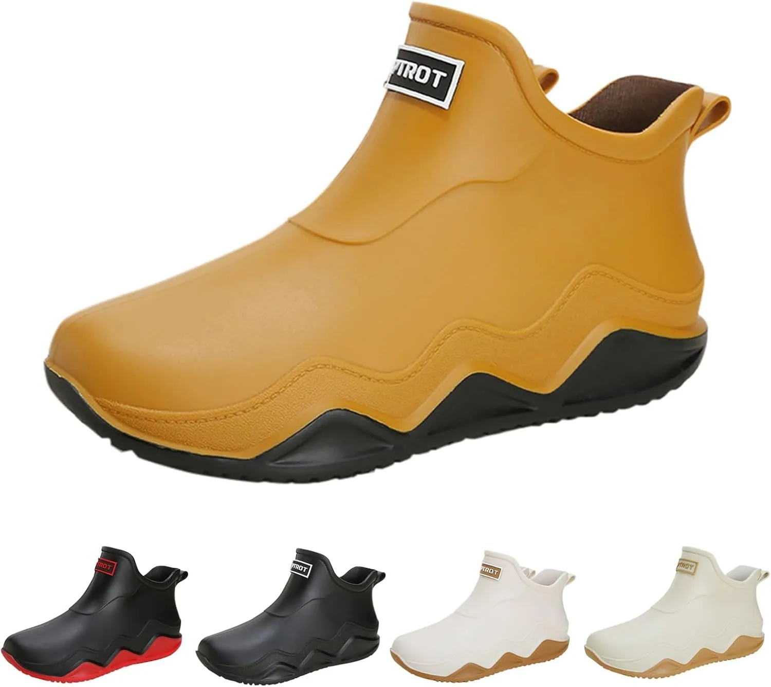 Womens Rain Boots Wide Width Mens Grounded Footwear Women's Black Booties Heels Barefoot Shoes Mens Rain Boots Slip On Non-Slip Rubber Waterproof Mens Boots Casual