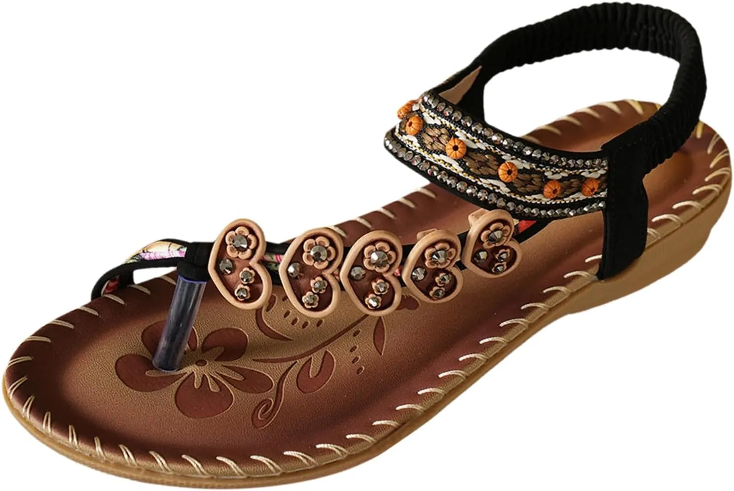 Womens Sandals 2025 Arch Support Summer Beach Sandals Comfort Walking Shoes Bohemian Flip Flops