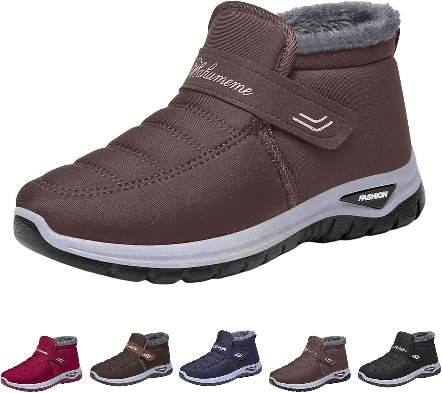 Women's Snow Boots with Heels Winter Boots for Ladies Non Slip Womens Fur Lined Ankle Boot Barefoot Shoes Grounded Footwear Hiking Platform Boots Men Mens Booties Winter