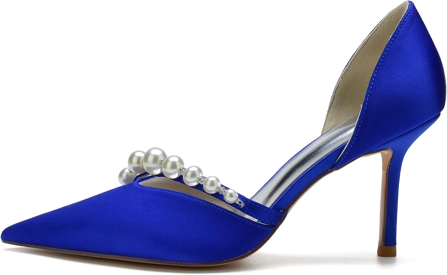Women's Stiletto High Heel Pumps Classic Party Wedding Pointy Toe Shoes with Pearl