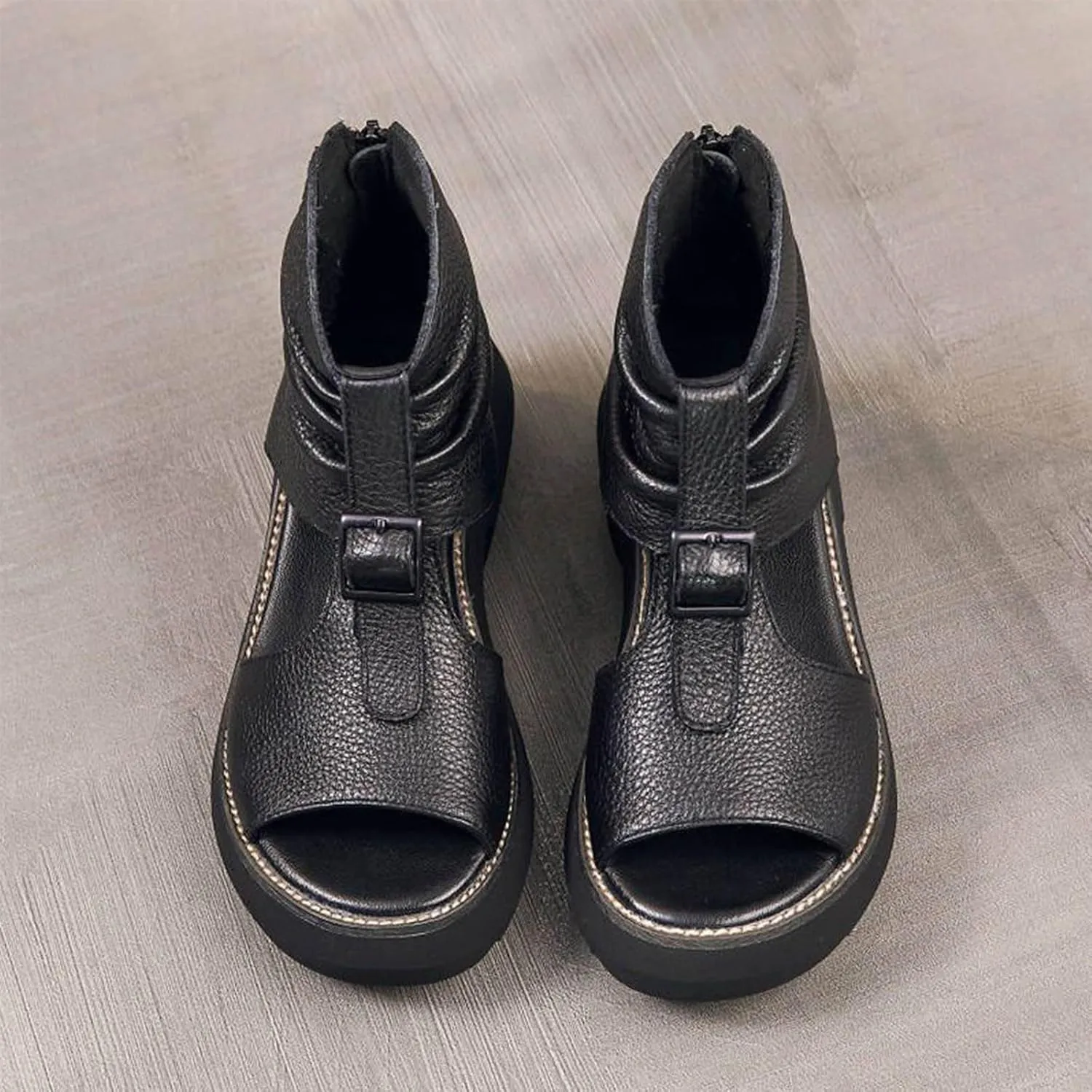 Women's Thick Sole High Top Sandals Comfort Low Heel Summer Dressy Platform Open Toe Shoes Elegant Boots Sandal