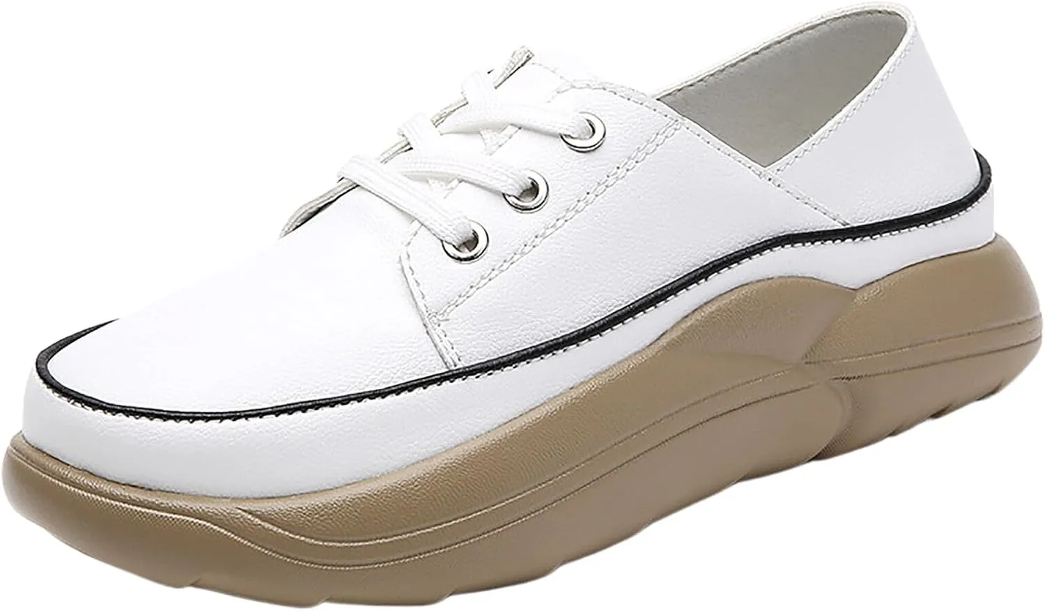 Women's Trendy Heightening Chunky Loafers Fashion Round Toe Slip On Comfort Walking Casual Shoes Floral Heels for Women
