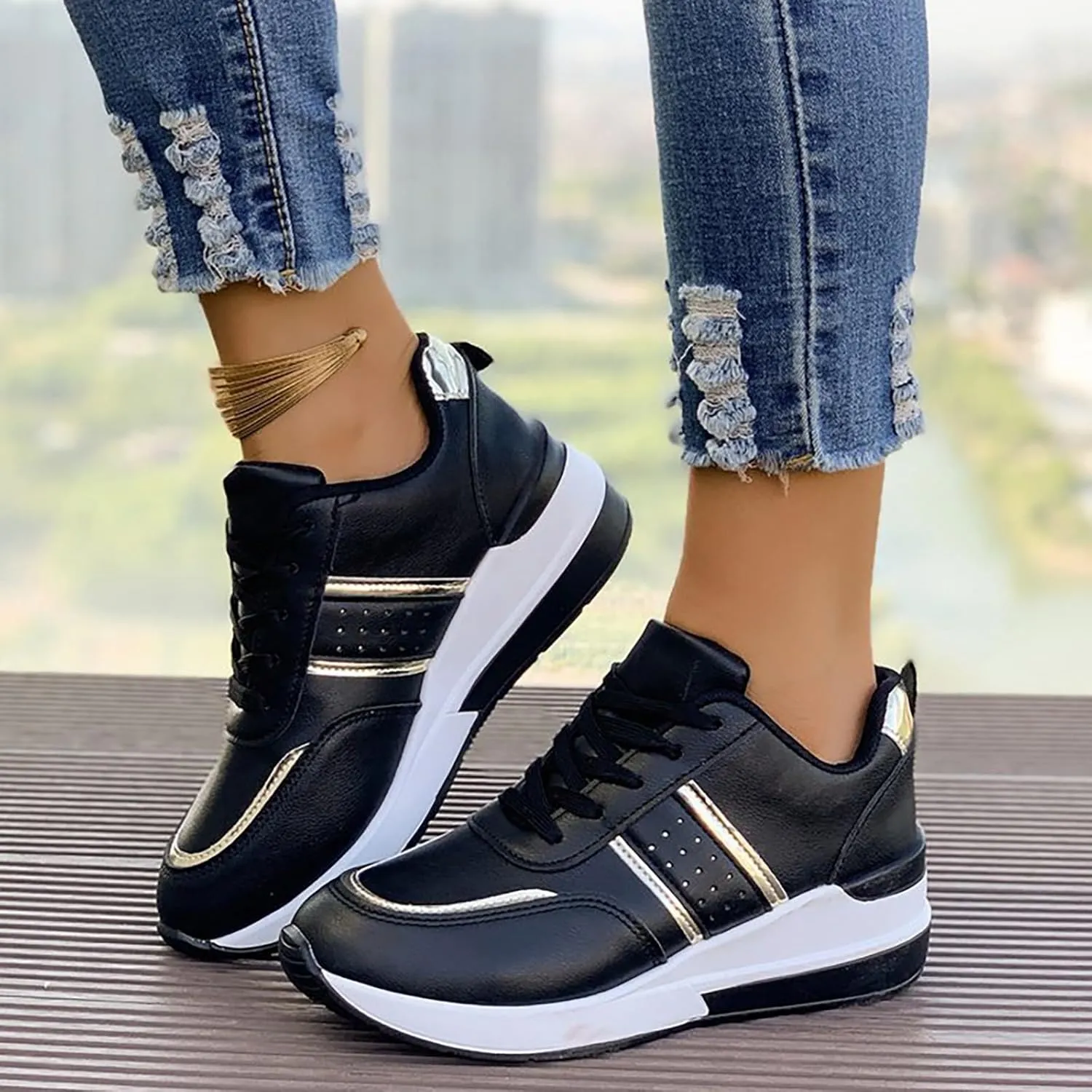 Womens White Sneakers with Arch Support Dress Shoes for Women Men's Casual Dress Sneakers Wide Toe Box Trendy Casual Womens Loafers Walking Sneakers for Women