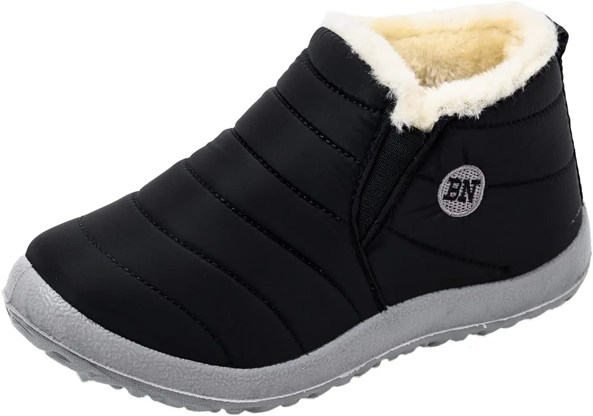 Womens Winter Boots Wide Slip On Warm Boots for Ladies Womens Winter Snow Boots Women Ankle Booties Womens Winter Slip On Boot Hiking Shoes Men Men's Snow Booties