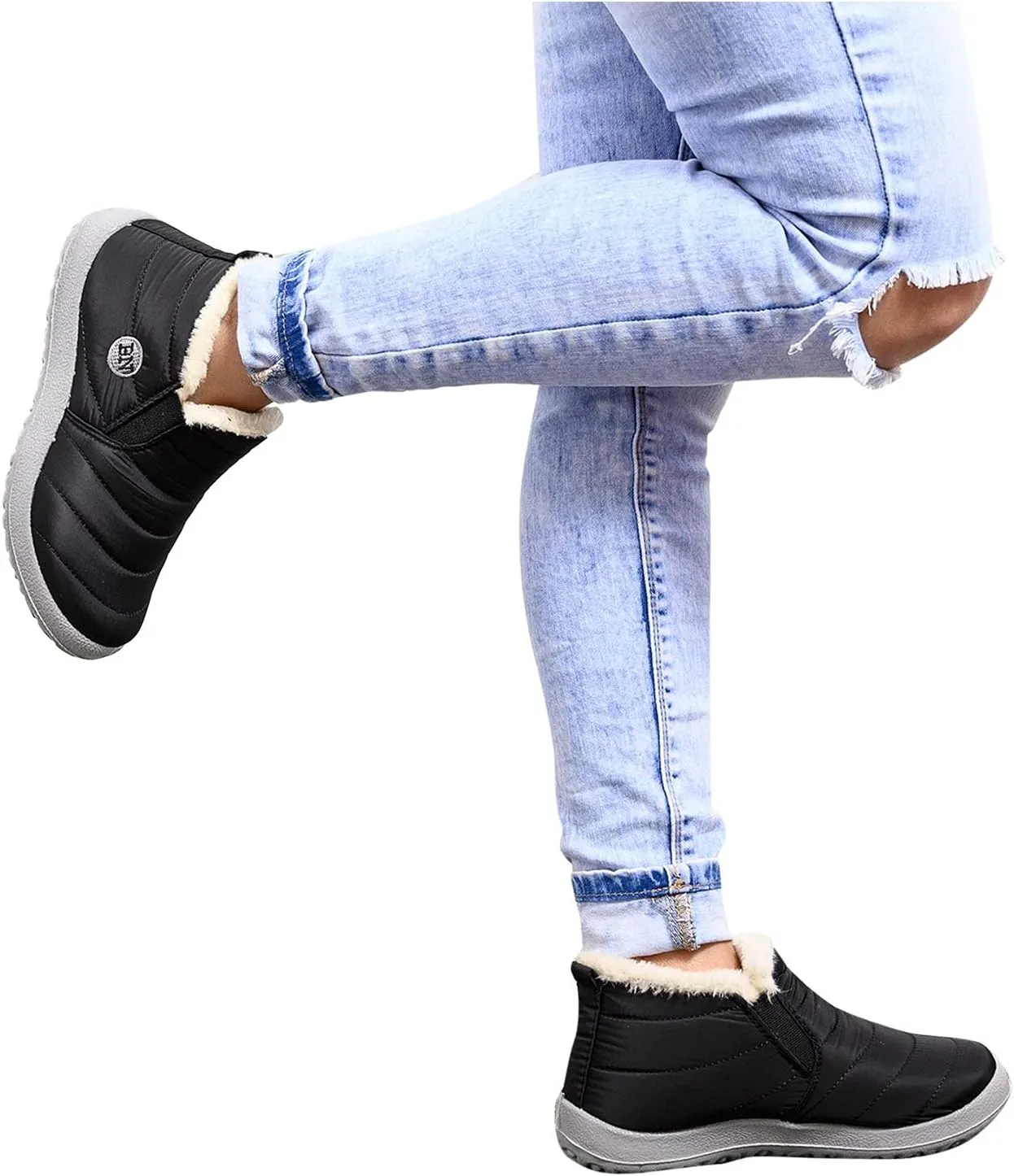 Womens Winter Boots Wide Slip On Warm Boots for Ladies Womens Winter Snow Boots Women Ankle Booties Womens Winter Slip On Boot Hiking Shoes Men Men's Snow Booties