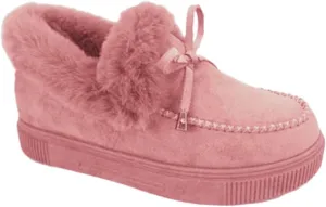 ZBYY Women's Flat Boots Warm Durable Shoes Winter Fur Lining Ankle Snow Boots Flats Platform Thick Plush Walking Loafer